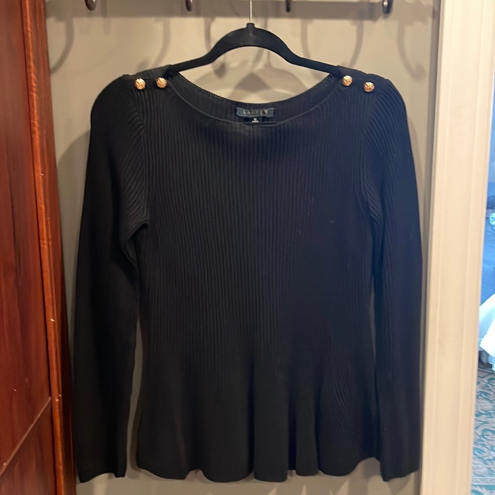 Lauren Ralph Lauren black peplum sweater